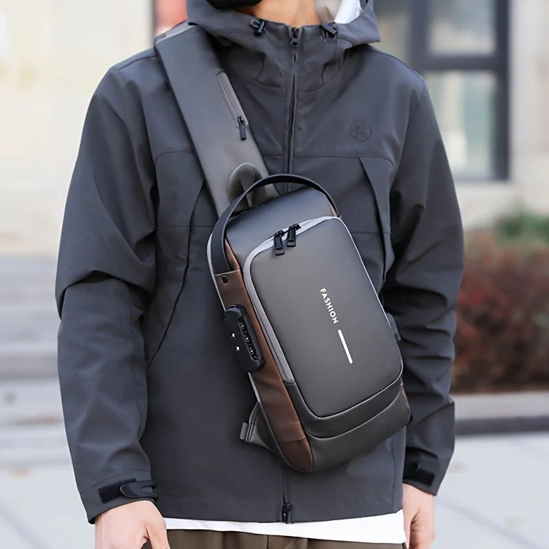 Black | Multifunction Anti-Theft USB Charging Crossbody Shoulder Bag | Stylish, Secure, and Ready for Adventures